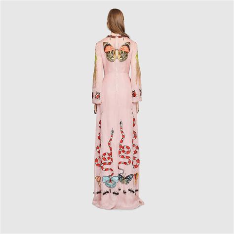 gucci embroidered silk organdy gown|gucci jumpsuits for women.